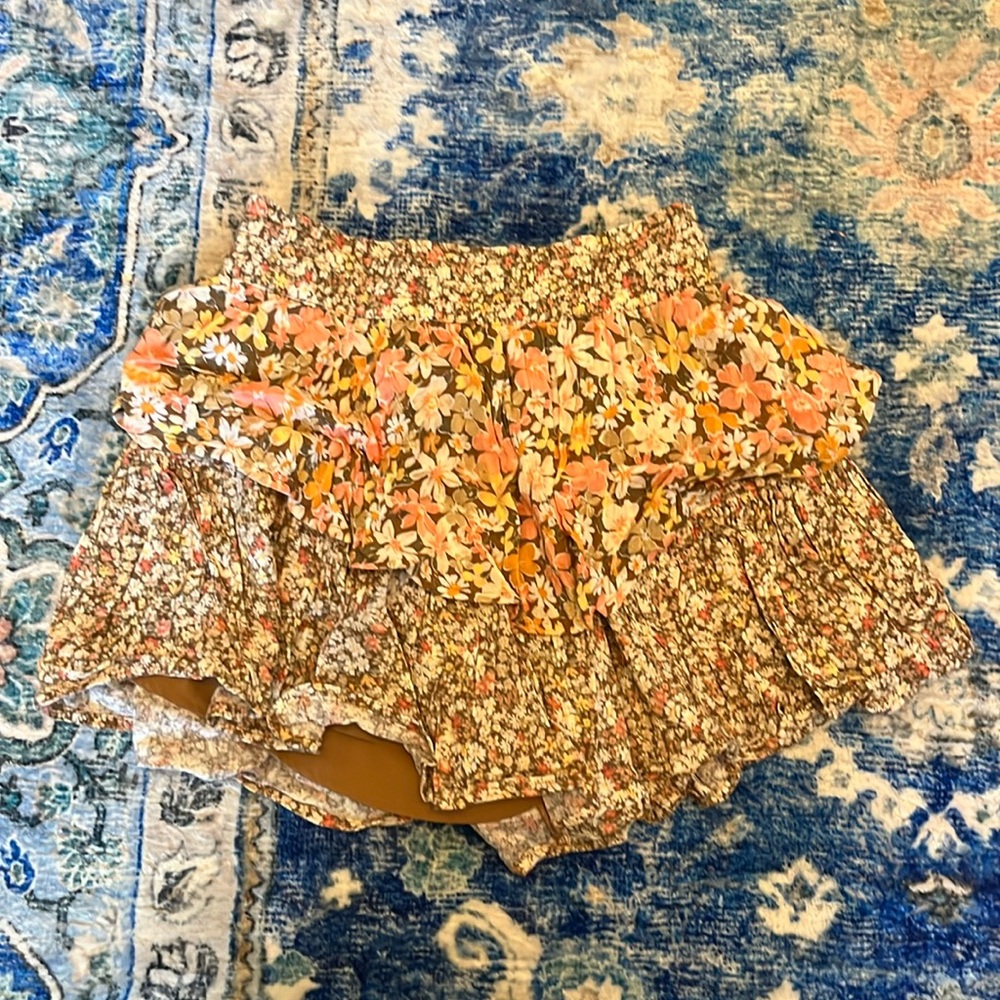 american eagle floral ruffle skirt